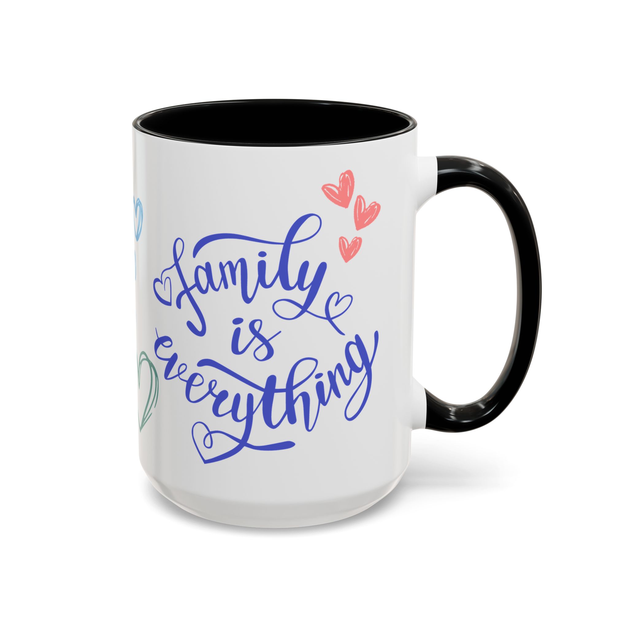 Dad Family is Everything Accent Coffee Mug (15oz)